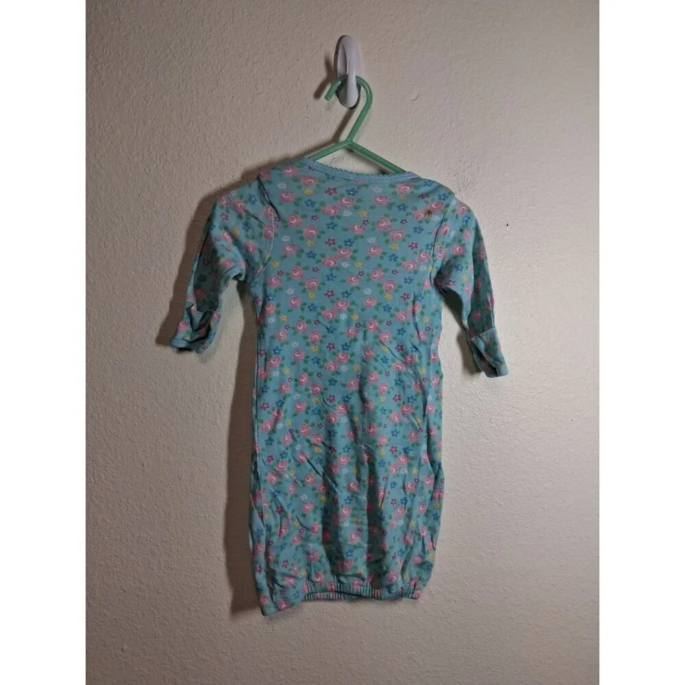 Gerber Cotton Sleep Sack Floral Boho Cottage Infant Baby Blue Girls 0-6 Months